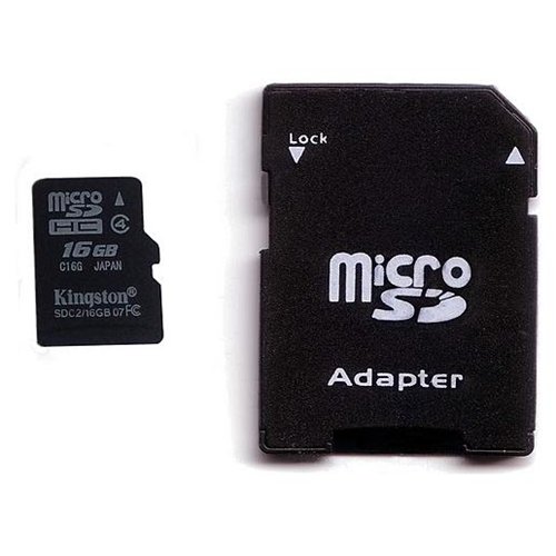 Kingston microSDHC 16 Go de classe 4 avec adaptateur Micro SD