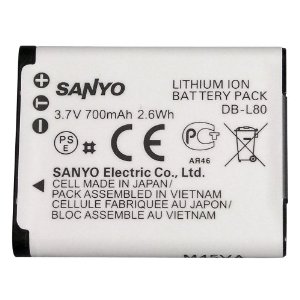 Sanyo DB-L80AU Rechargeable Lithium Ion Battery Sanyo Camcorders