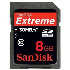 SanDisk 8GB SDHC Clase extrema 10 Tarjeta de memoria de alta ren