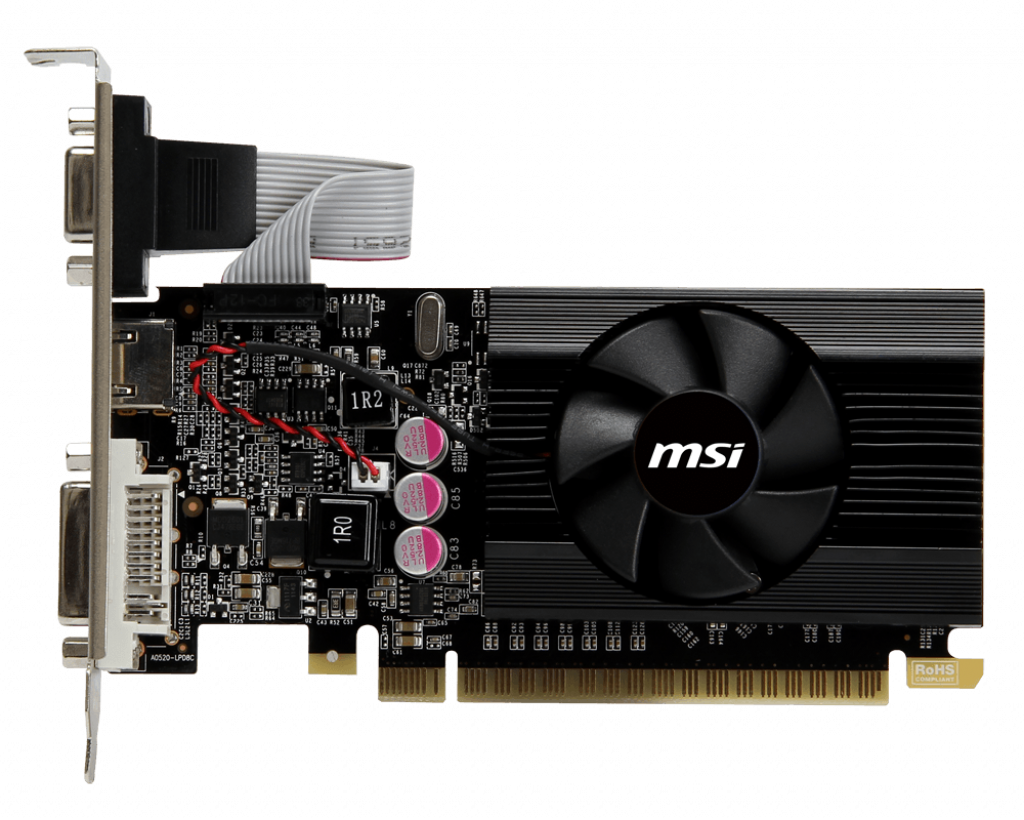 MSI NVIDIA N610GT-MD1GD3/LP GeForce GT 610, 1 Go de mémoire DDR